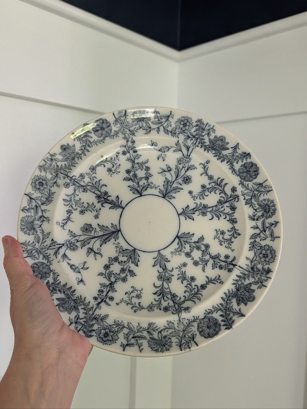 Vintage WT Copeland & Sons Stoke Upon Trent Blue & White Floral Porcelain Plate